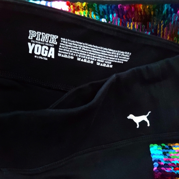 PINK Victoria's Secret Rainbow Bling/Flip Sequins|Yoga|Campus XS/M - Picture 6 of 9